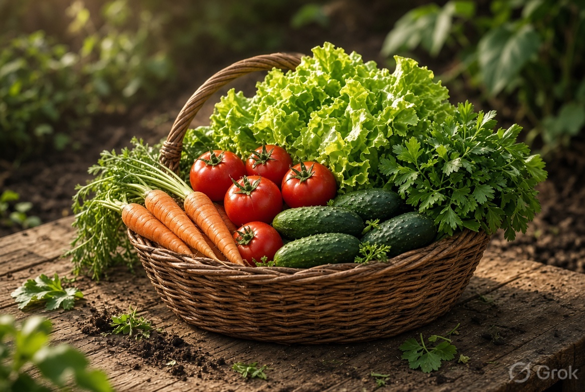 Farm-fresh harvest basket